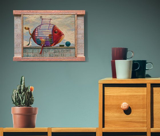 THE BINGO FISH -( Integrated, decorated Frame )