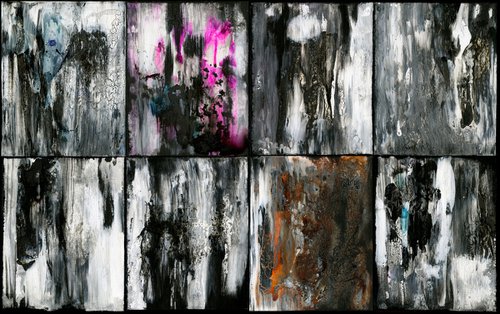 Transitions Collection 2 - Set of 8 (8 Parts) - Mixed Media Abstract by Kathy Morton Stanion by Kathy Morton Stanion