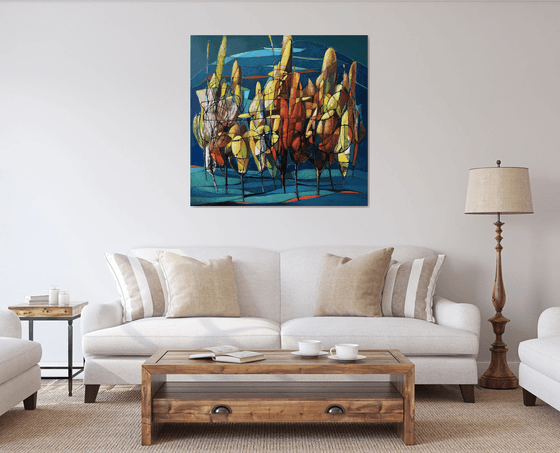 Forest in Gold and Blue