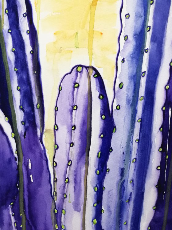 Purple Cactus ( on paper )