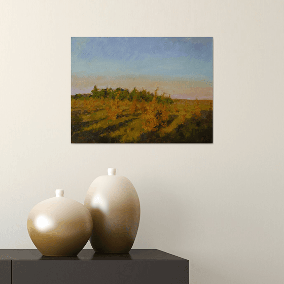 The autumn sunset - sunset landscape painting