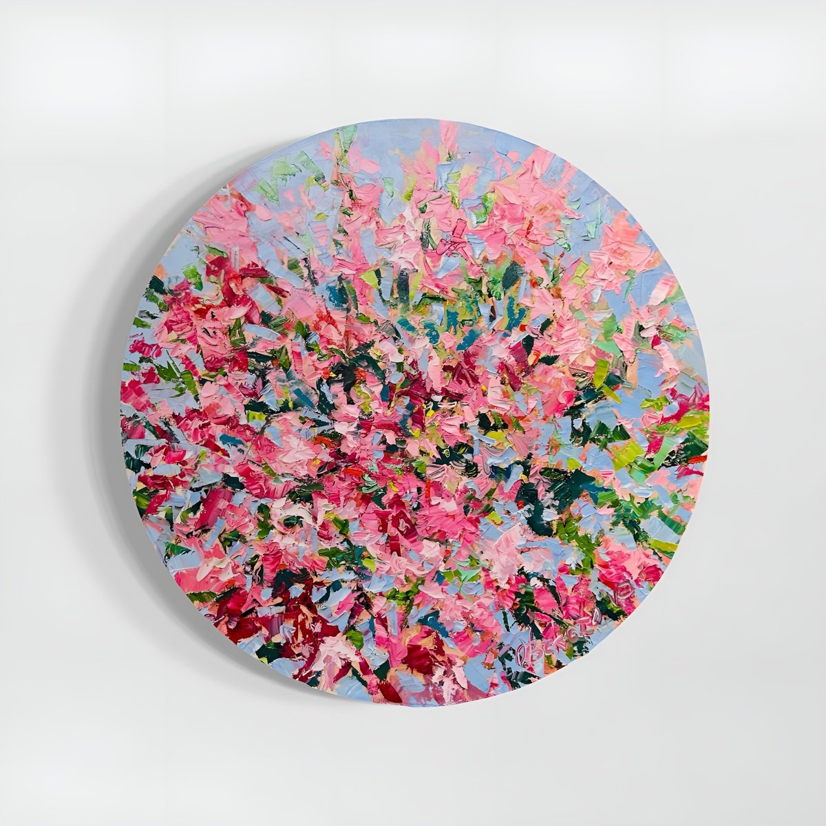 Impressionistic Botanical Oil Painting By Olga Beketova, 24 X 24", Life In Blossom, Original Artwork