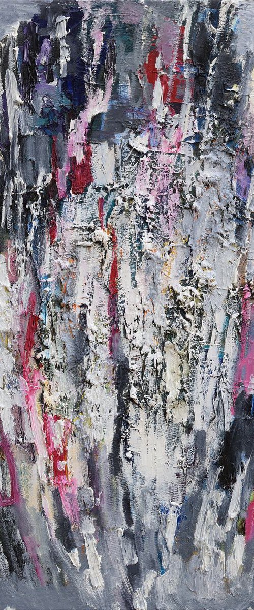Snowfall - 60 x 80 cm - Original abstract painting by Anastasiia Valiulina