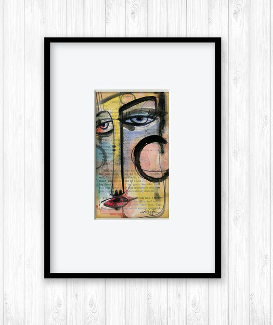 Funky Face 2021-8 - Mixed Media Painting by Kathy Morton Stanion