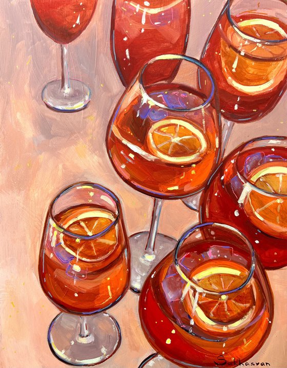 Still Life with Aperol Spritz Cocktails