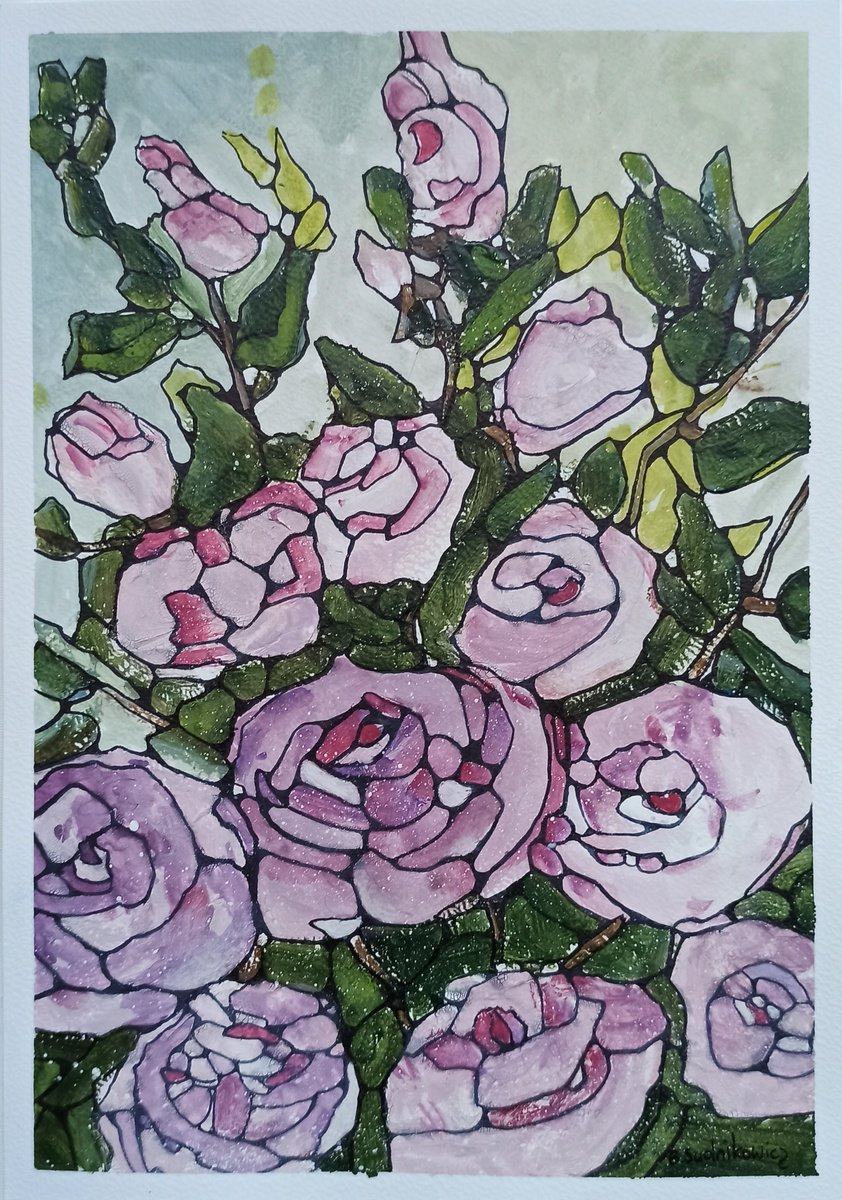 Violet roses by Beta Sudnikowicz