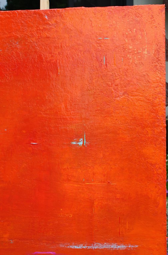 Primitive Red Orange Abstract II