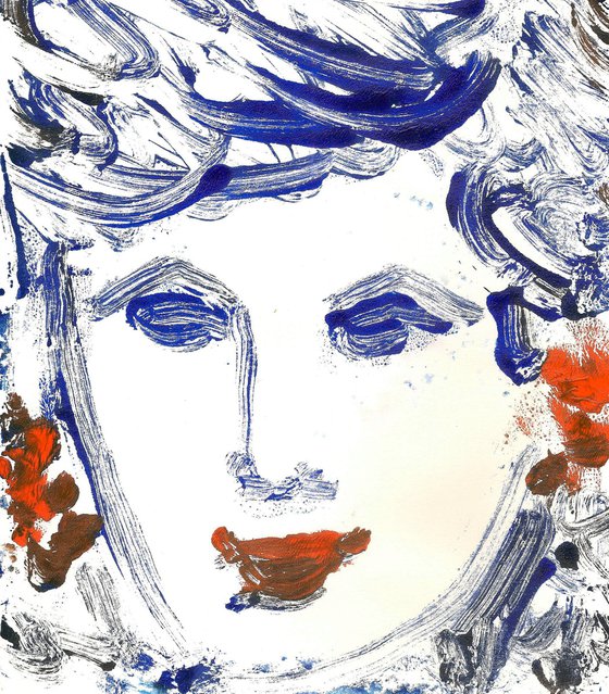 Portrait of a Classic Blue Woman II
