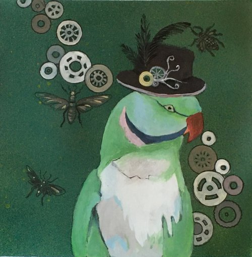Steampunk- green parrot by Chihiro Kinjo
