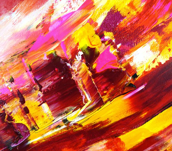 Yellow Red Abstraction XL 3