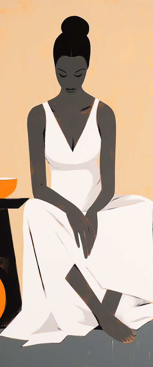Woman in white by Kosta Morr