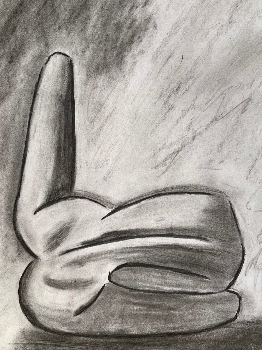 Reclining Nude original charcoal popular drawing