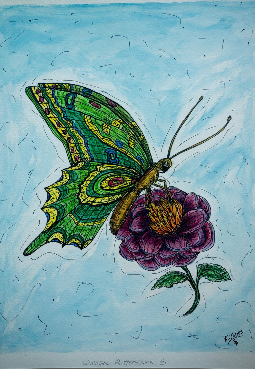 Imagine Butterflies B by Kim Jones Miller