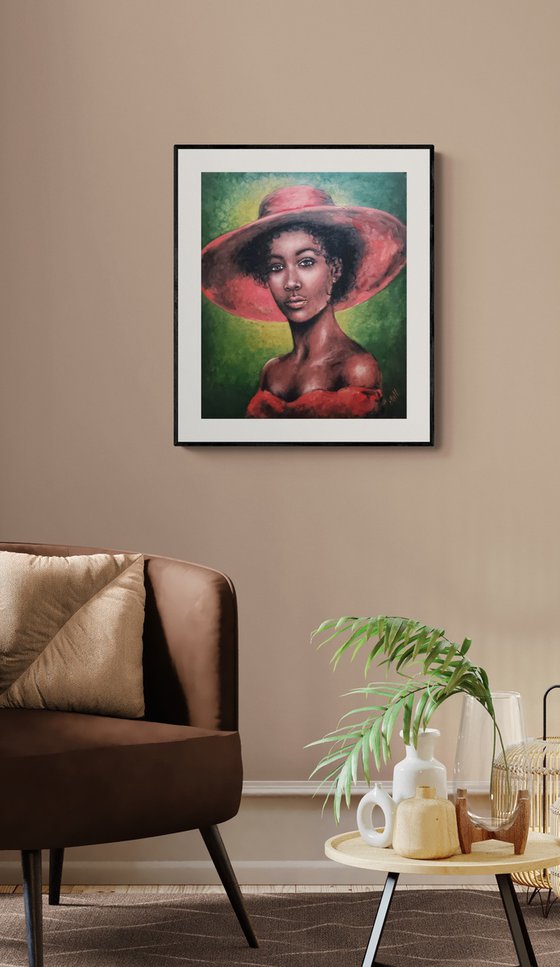 African woman in red
