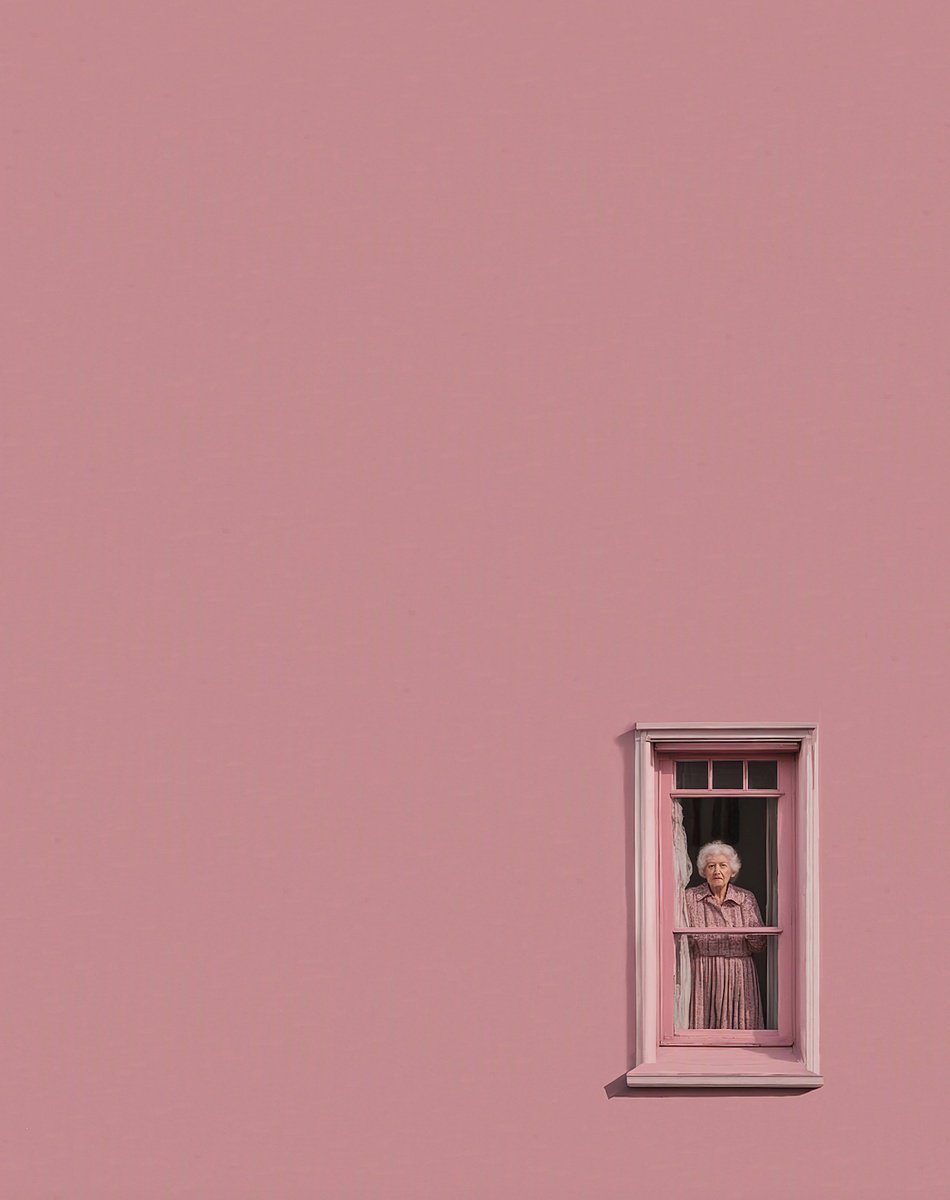 Portrait Photograph By Marcus Cederberg, 20 X 28", Pink Grandma, Original Artwork