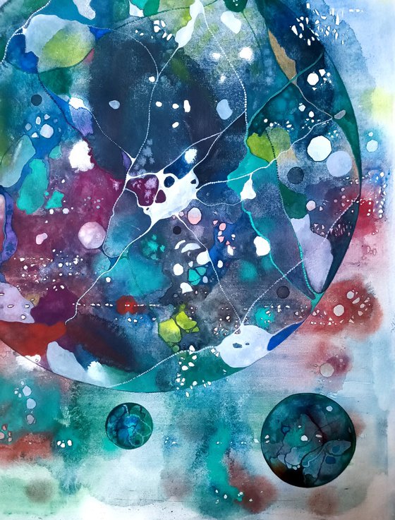 Floating 2 , grey planet