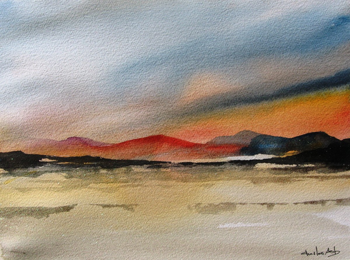 Llano Sunrise - Original Watercolor Painting by CHARLES ASH