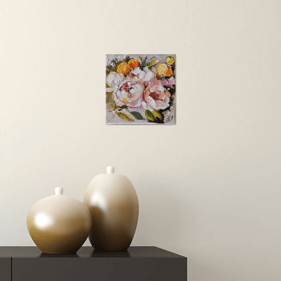 Peonies wall art, Floral painting