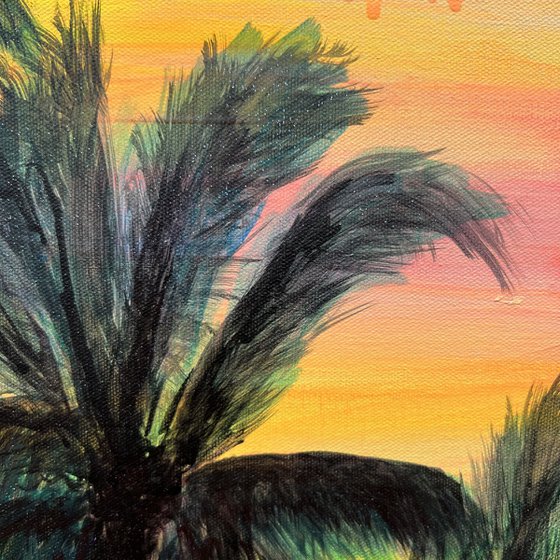 ‘Palms In The Sunset Glow’