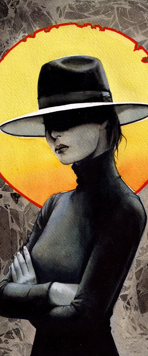 Girl with black hat by REME Jr.
