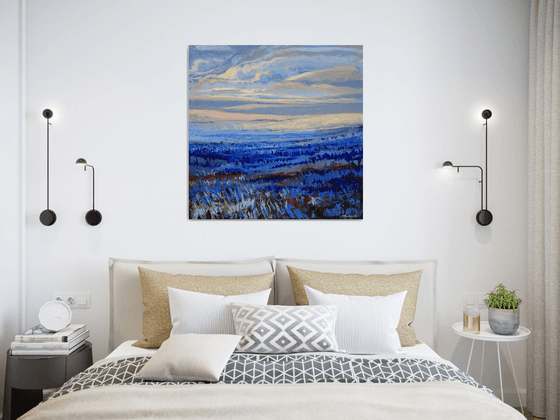 Blue Field 80x80cm