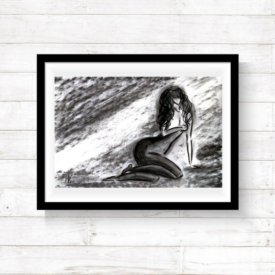 Woman Nude Charcoal art