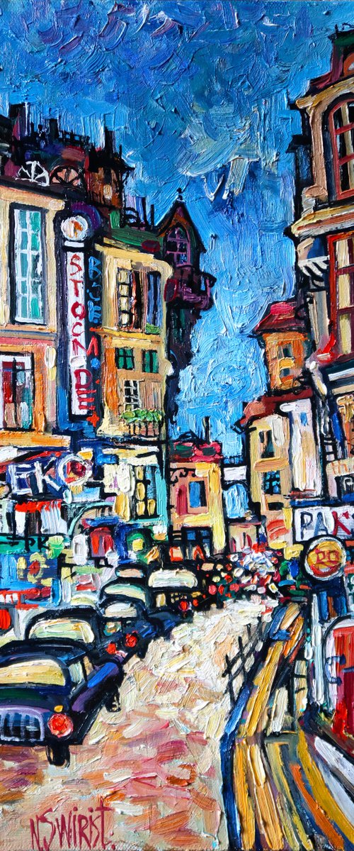 At night in Paris.+ by Nikifor Swiristuhin