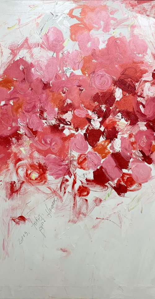 Pink flowers. by Lilia Orlova-Holmes