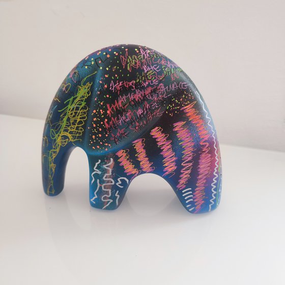 Pair of pop art elephant sculptures