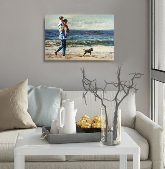 "On the beach by the sea" landscape