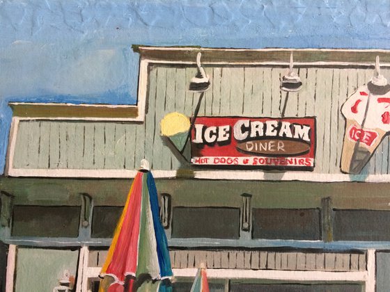 American Ice Cream Shop In Summer