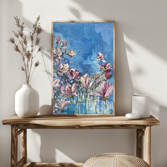 Magnolia Blossom Oil Painting