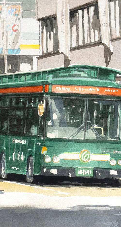 Kobe City Loop Bus-Japanese Streetscape by Masato Watanabe