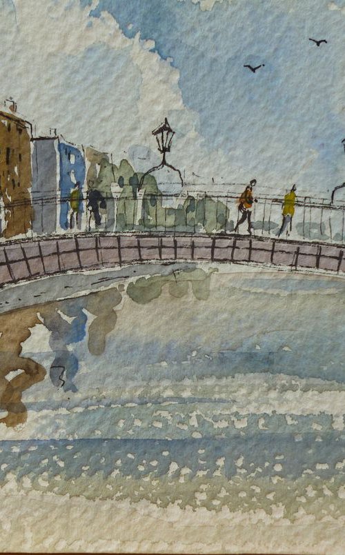 Ha'penny Bridge, River Liffey, Dublin by Maire Flanagan