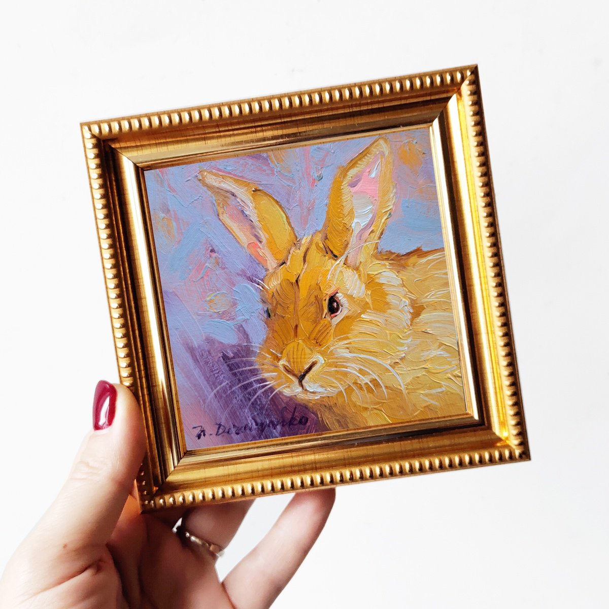 Rabbit painting by Nataly Derevyanko