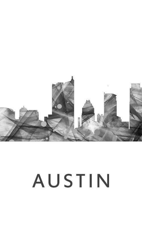 Austin Skyline WB BW by Marlene Watson