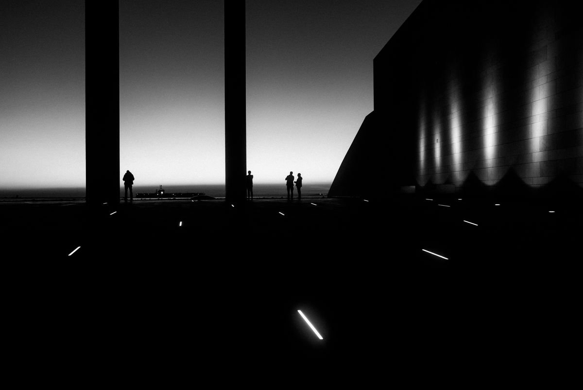 Sunset in Lisbon, Champalimaud N?1 in BW by Guilherme Pontes
