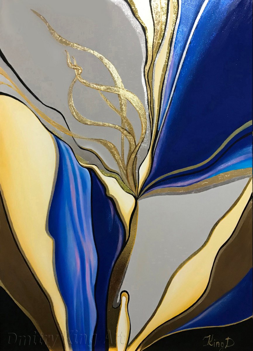 Sign of Prosperity - Gold Abstract Painting by Dmitry King
