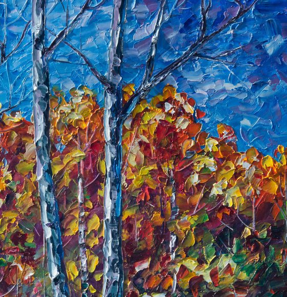 Aspen Country oil Painting with Palette Knife