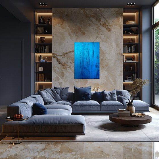 Hand-painted Blue Flow