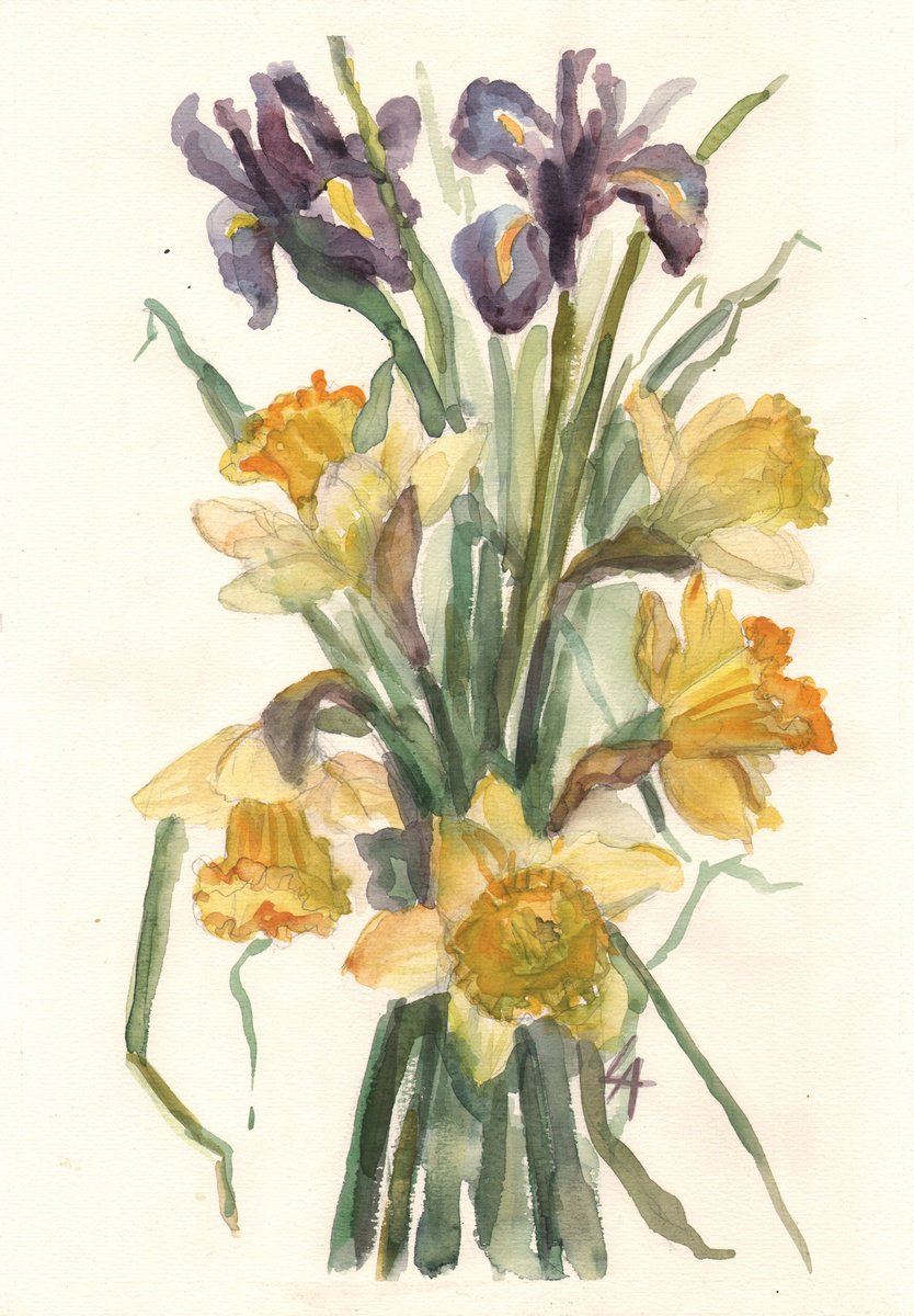 Impressionistic Botanical Watercolour By Elena Lykhodid, 12 X 16, Spring Awakening, Original Artwork