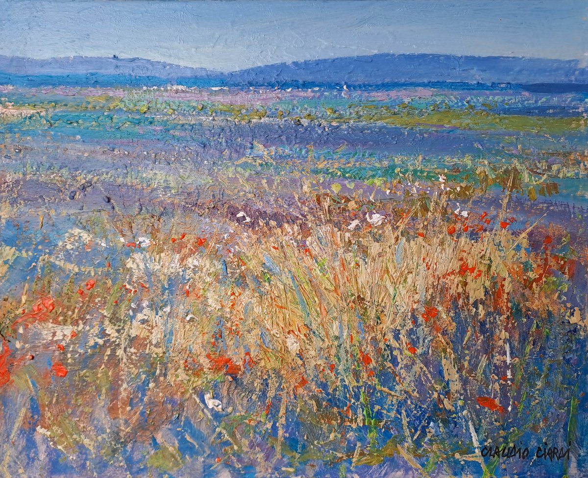 Impressionistic Landscape Acrylic Painting By Claudio Ciardi, 16 X 13, Landscape, Original Artwork