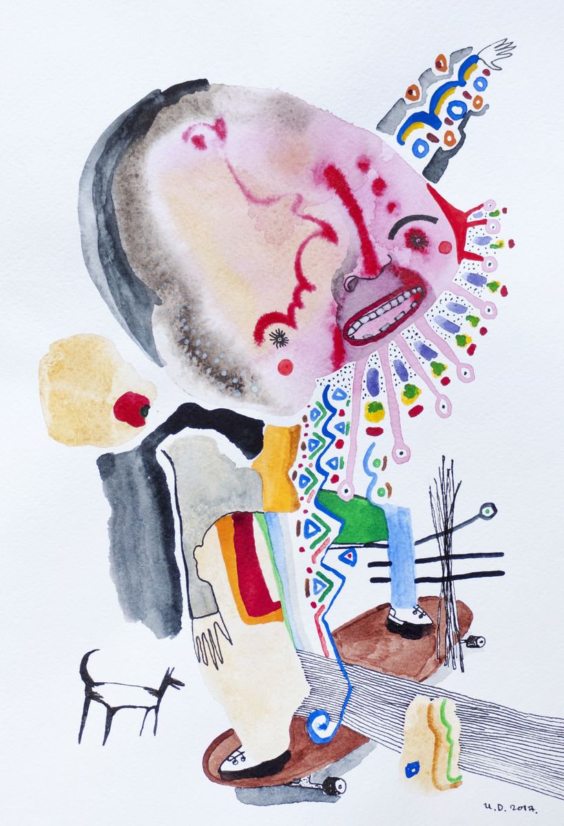 Untitled. ink watercolour on paper by Ulugbek Doschanov