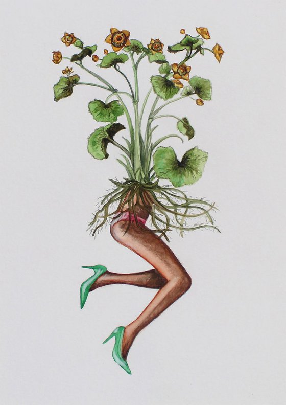 Planted woman.