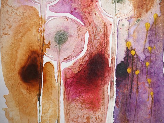 Flowers in August - abstract watercolor