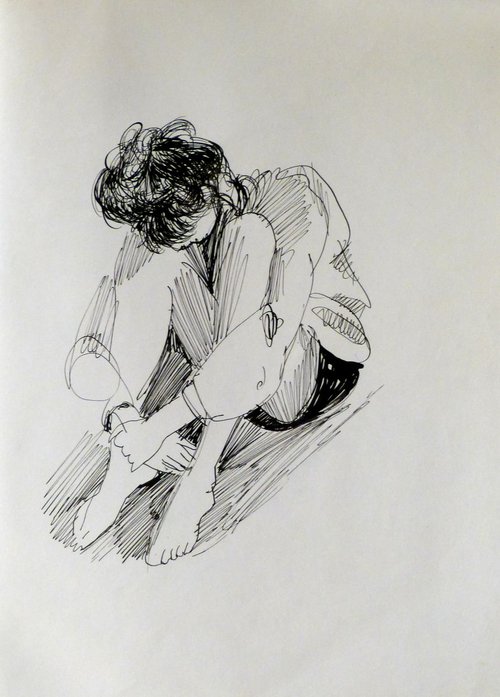Student 8, 24x31 cm by Frederic Belaubre