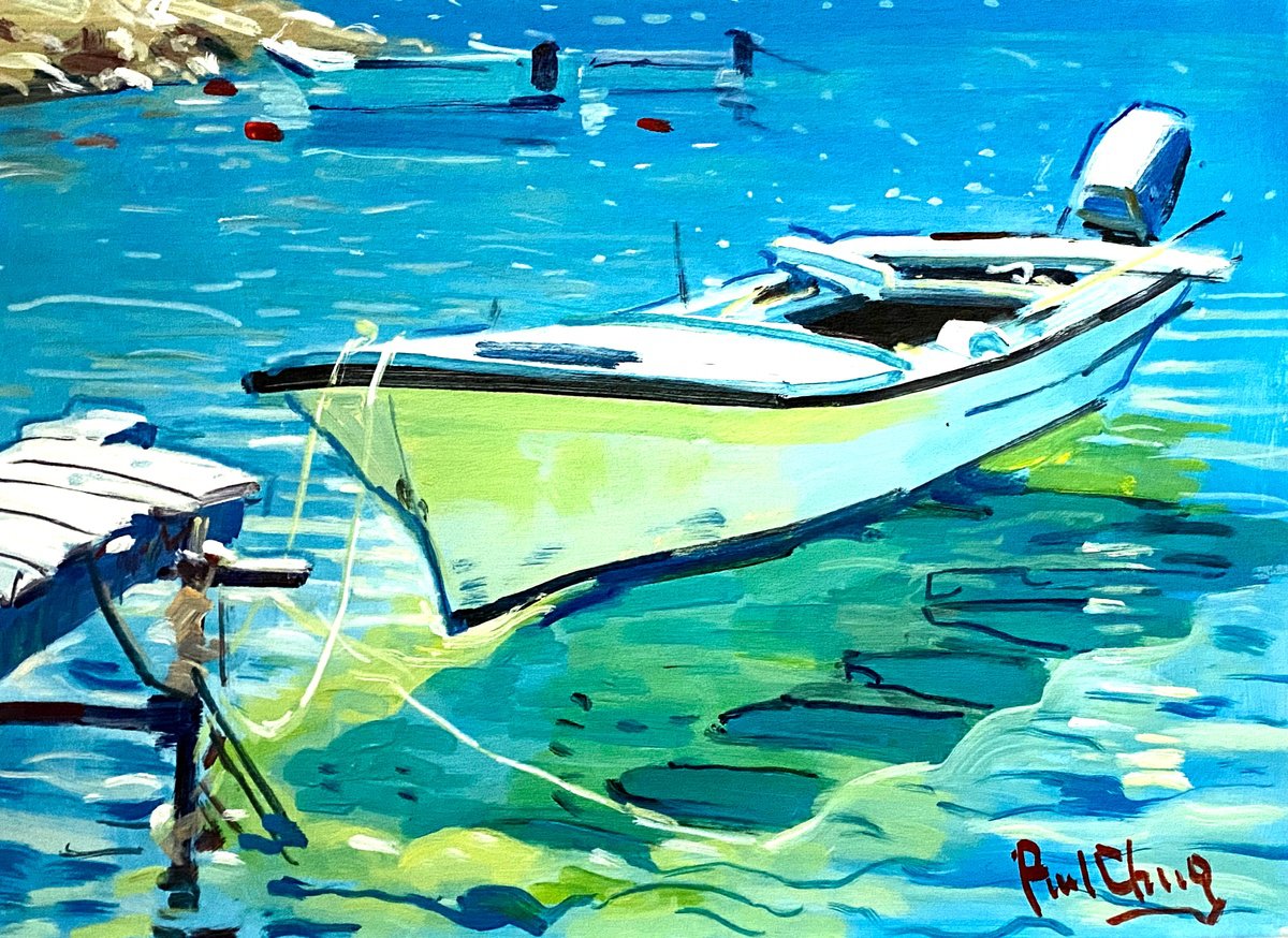  Resting On Emerald Waters By Paul Cheng, 16 X 12, Artwork For Sale On Artfinder