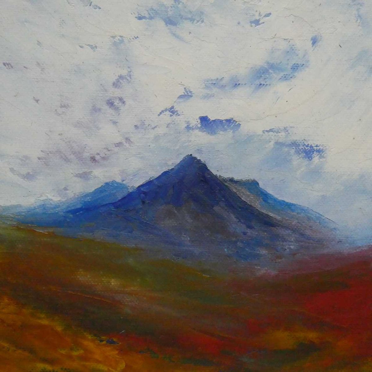 Impressionistic Landscape Oil Painting By Oconnart, 10 X 10", Autumn Peaks, Original Artwork