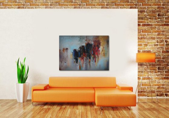 Urban legends - 4, Abstract oil Painting, Mixed media, Free shipping