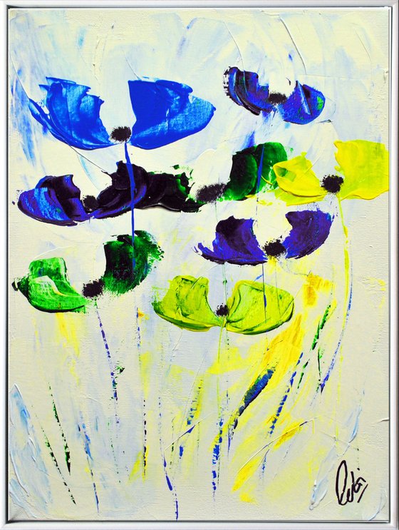 Summerlove - Abstract Art - Acrylic Painting - Canvas Art - Framed Painting - Abstract Flowers - Ready to Hang